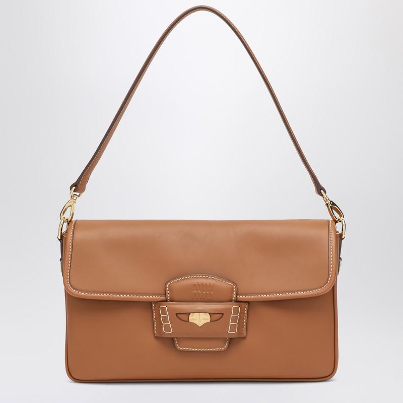 【関税&送料込】Miu Miu Black Nappa Leather Avenue Shoulder Miu Miu Black Nappa Leather Shoulder Bag | italist