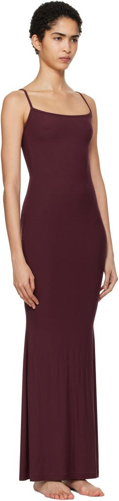 SKIMS Burgundy Soft Lounge Long Slip Maxi Dress