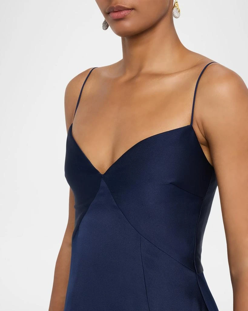 ROLAND MOURET Empire-Waist Sleeveless Taffeta Godet Gown 5