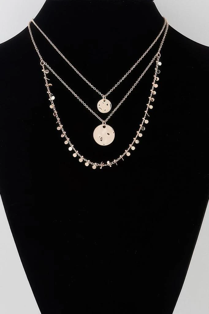 TRUEDAMES Triple Disc Charm Chain Necklace 2