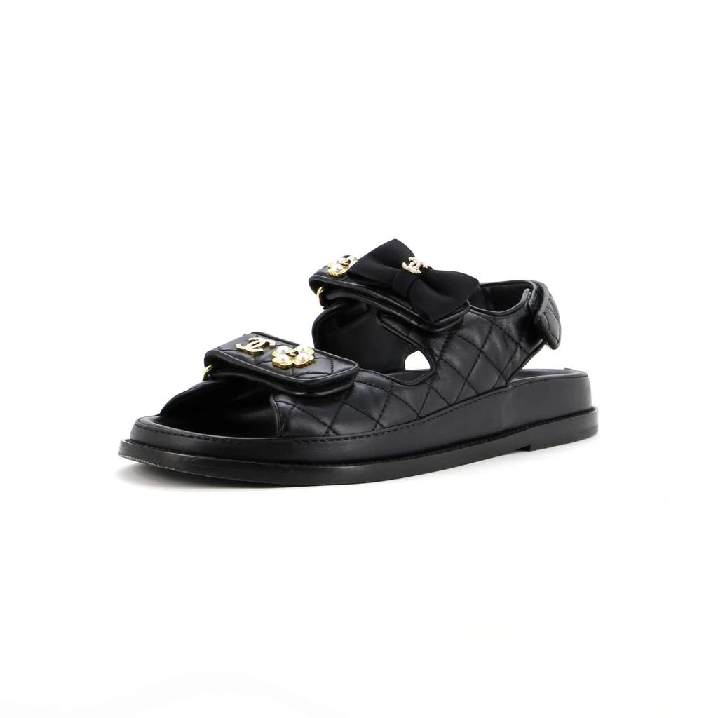 Chanel Women's Velcro Dad Sandals Quilted Leather 1