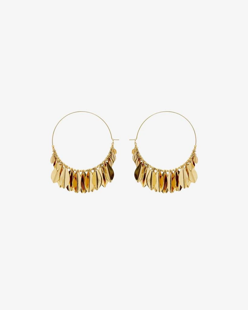 Isabel Marant ISABEL MARANT, METAL SHINY LEAF HOOP EARRINGS - Women - Gold - OneSize 1