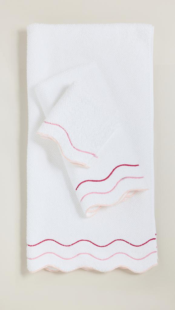 Kassatex Shopbop x Kassatex Scalloped Bath Towel Set of 2