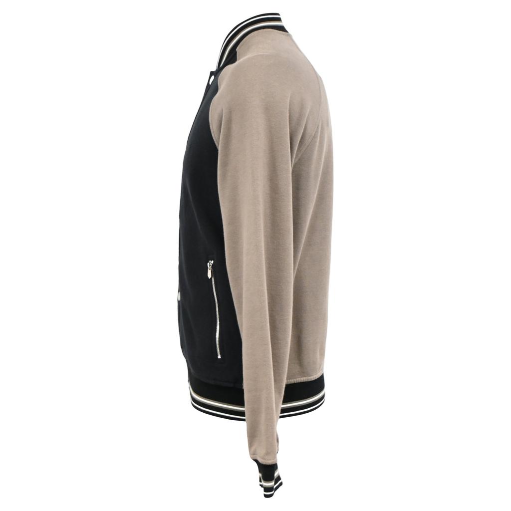Hermes Varsity Jacket with Side Pockets in Black and Brown Cotton
