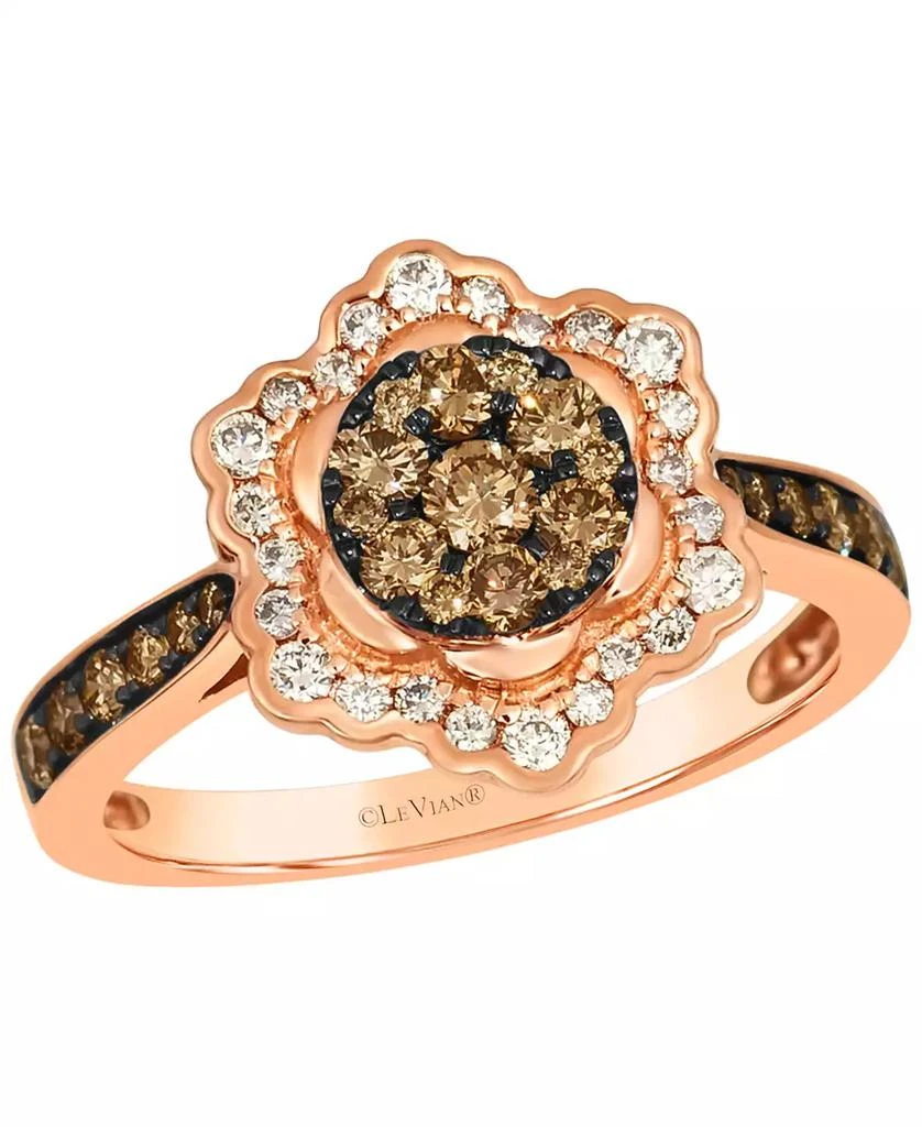 Le Vian Chocolate Diamond (0.58 ct. t.w.) and Nude Diamond (0.23 ct. t.w.) Ring in 14k Strawberry Gold 1