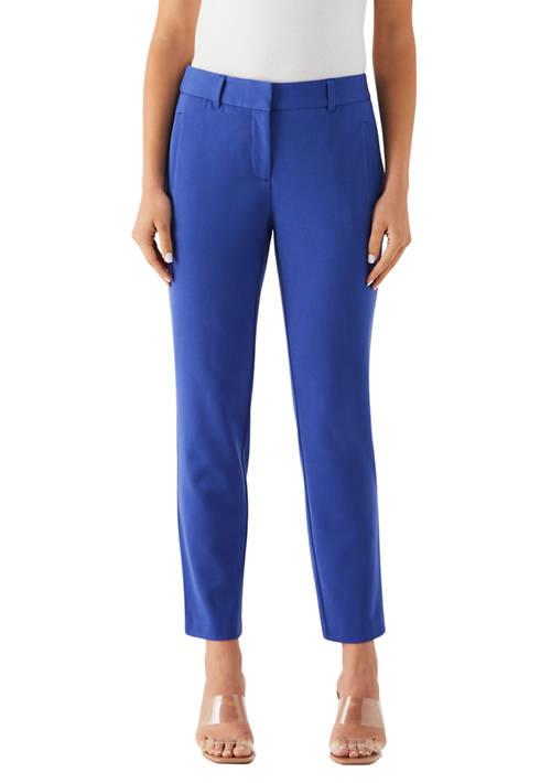 Rafaella Womens Gabardine Straight Leg Ankle Pants