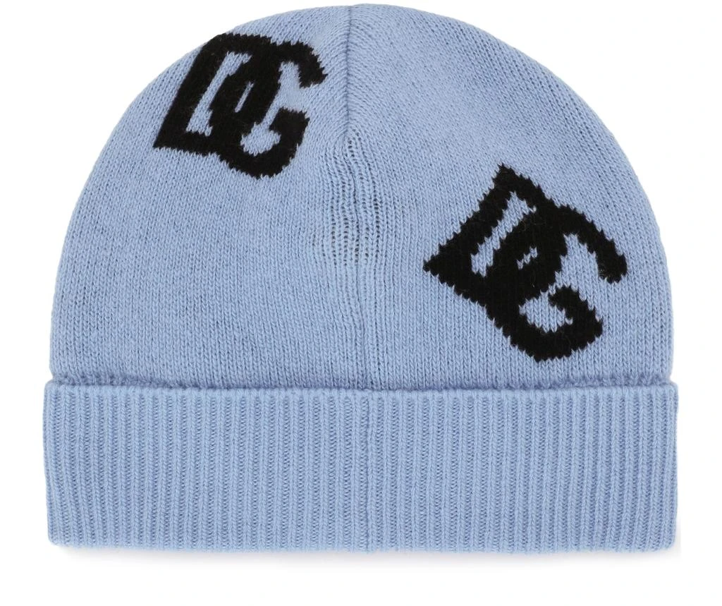 Dolce & Gabbana Wool jacquard hat with DG logo 3