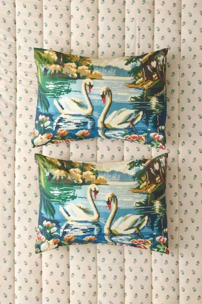 Urban Outfitters Swan Lake Patterned Sham Set 2