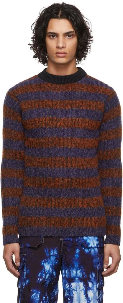 AGR Orange & Purple Striped Mohair Sweater 1