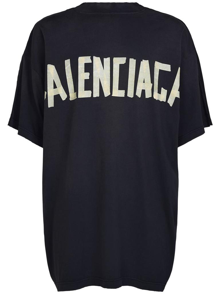 BALENCIAGA Double Front Logo Cotton T-shirt