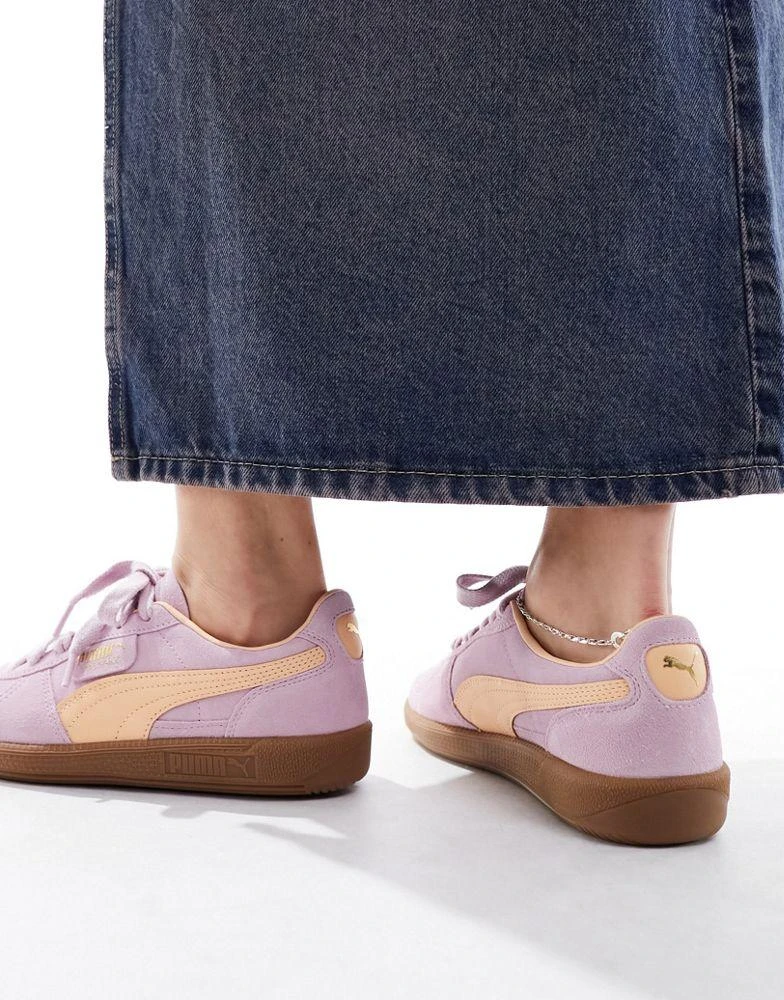 Puma Puma Palermo trainers in lilac and orange 3