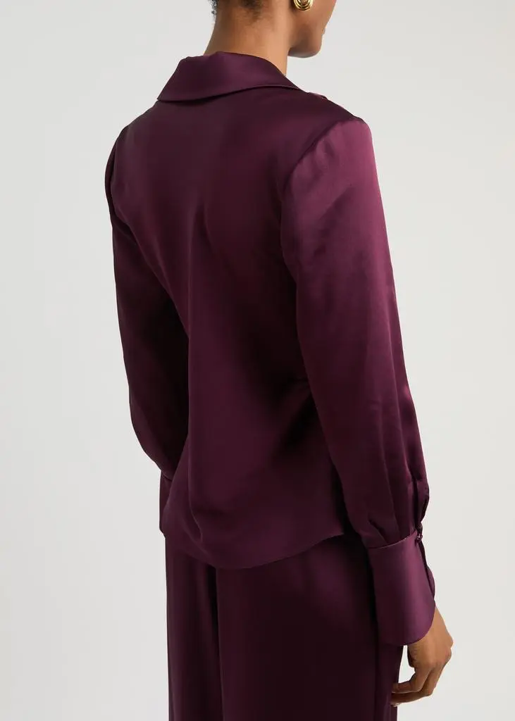 Jonathan Simkhai Symone draped satin blouse 3