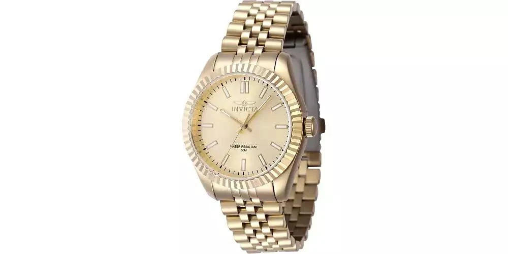 Invicta Women's 47507 Specialty Quartz 3 Hand Gold Dial Watch