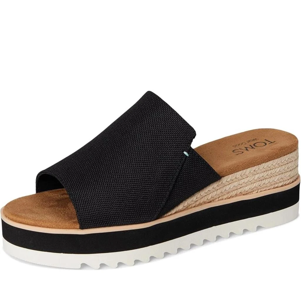 TOMS Diana 10019736 Sandal Women
s Black Canvas Wedge Heel Mule GAL1036 3