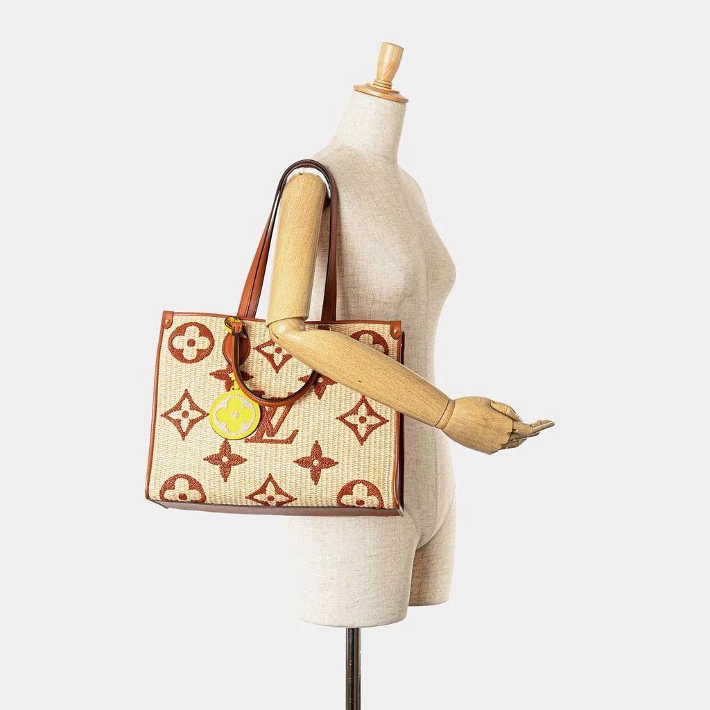 Louis Vuitton Louis Vuitton Brown Raffia Monogram Giant OnTheGo MM Bag 2