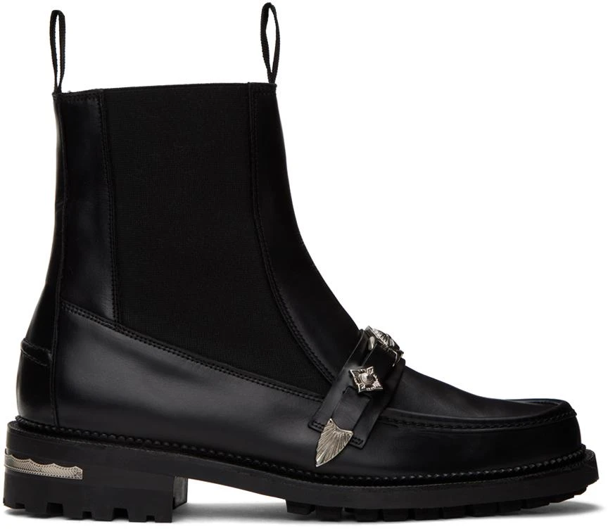 Toga Virilis Black Graphic Hardware Chelsea Boots 1