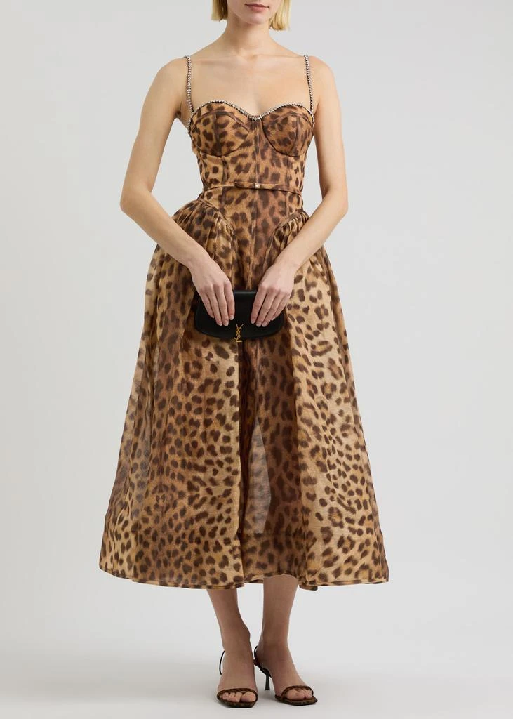 Zimmermann Crush leopard-print linen-blend midi dress 4