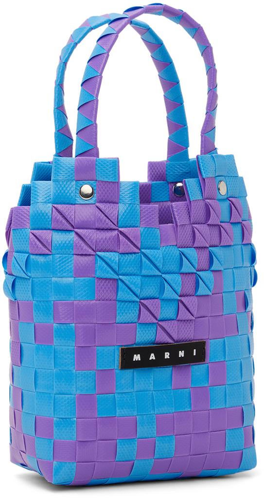 Marni Kids Blue & Purple Diamond Basket Bag