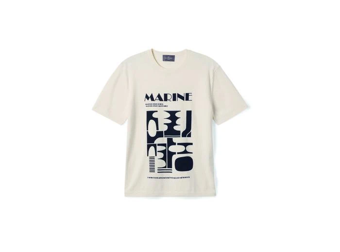 Eric Bompard T-shirt imprimé géométrique - Homme - NATUREL/MARINE 1