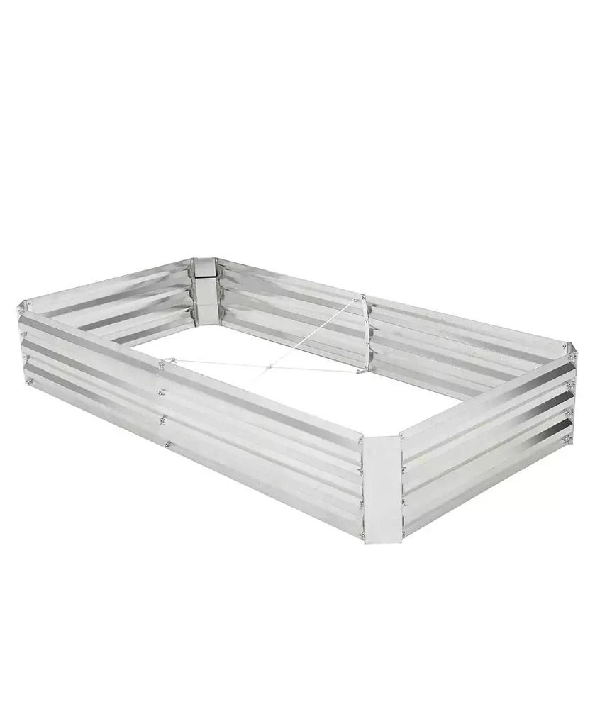 Gymax 6 x 3 x 1FT Galvanized Raised Garden Bed Heavy-Duty Elevated Rectangle Plant Box 8