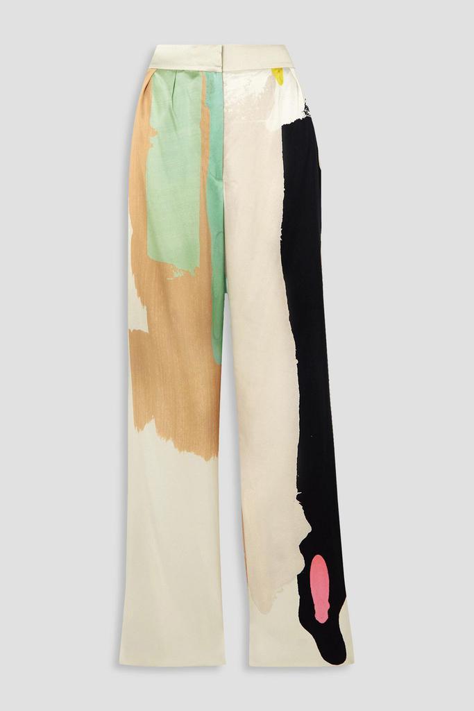 ROKSANDA Printed duchesse silk-satin wide-leg pants