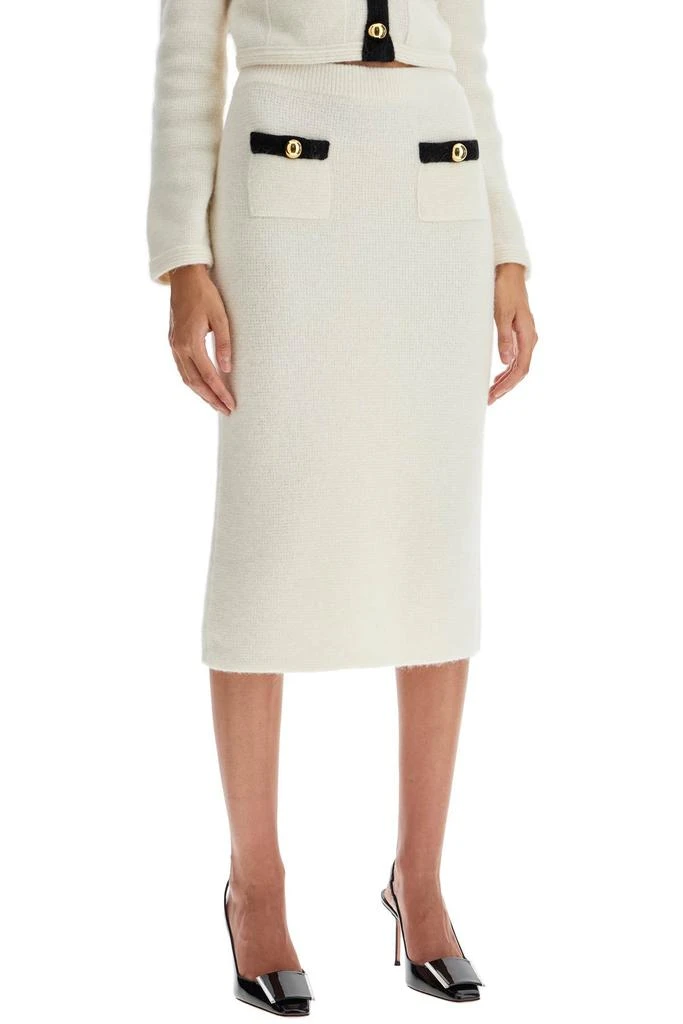 Alessandra Rich Ivory Alpaca Blend Skirt 2