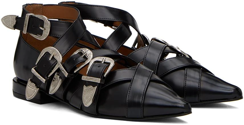 Toga Pulla Black Criss-Cross Ballerina Flats 4