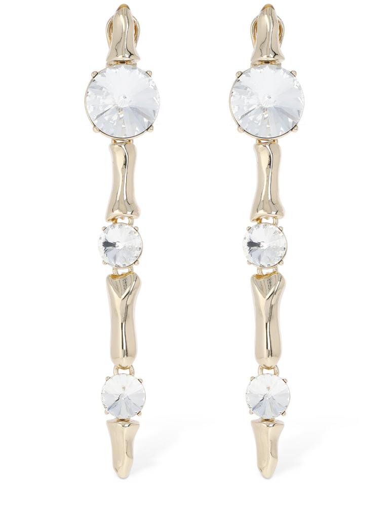 AREA Bone Long Drop Clip-on Earrings