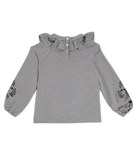 Tartine et Chocolat Embroidered checked blouse 4