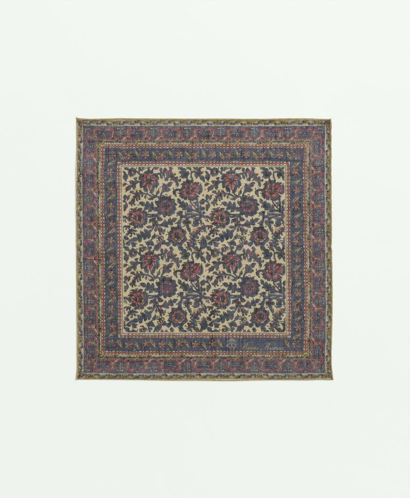 Brooks Brothers Ornate Floral Cotton-Linen Pocket Square