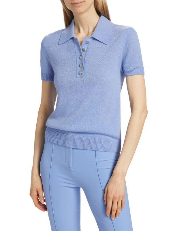 VERONICA BEARD Brandt Cashmere Polo Top 1