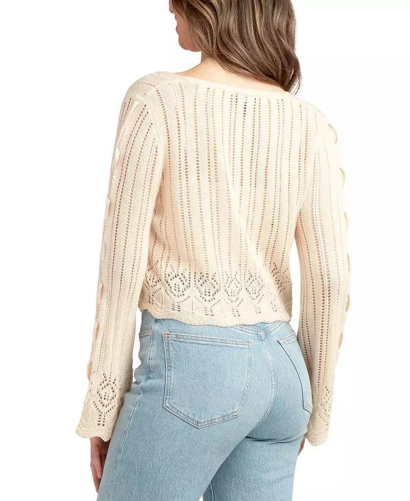 BCX Juniors' Tied Ribbon Knit Cardigan 3