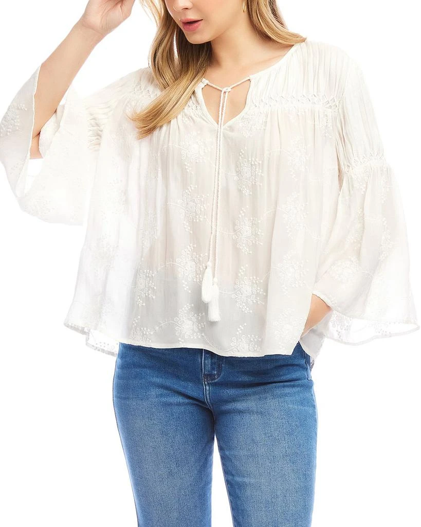 Karen Kane Embroidered Pin Tuck Top 5