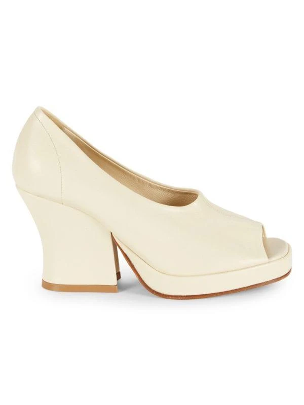 Bottega Veneta Peep Toe Leather Pumps 1