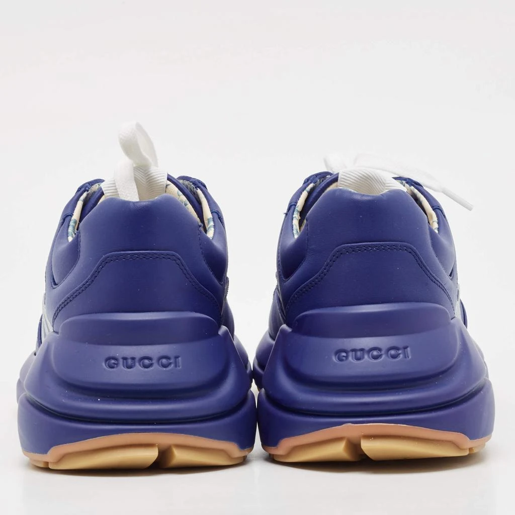 Gucci Gucci Blue Leather NY Yankees Rhyton Sneakers Size 41.5 5