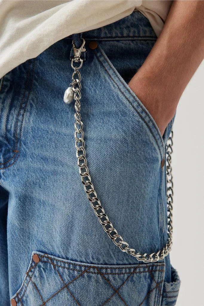 Urban Outfitters Curb Link & Pearl Wallet Chain 4