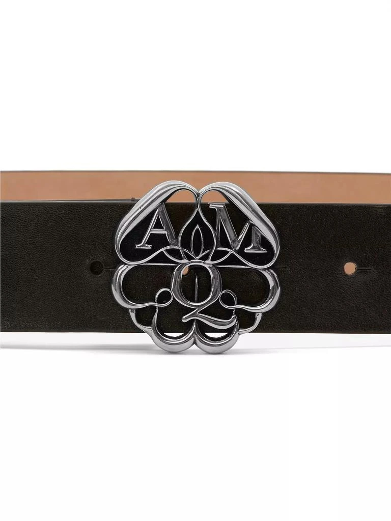 Alexander McQueen Seal Logo Leather Belt 3