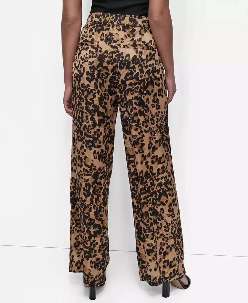 DKNY Women's Animal-Print Pleated Wide-Leg Pants 2