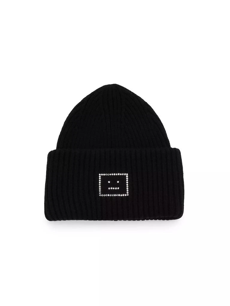 Acne Studios Unisex Pansy Wool Crystal-Embellished Beanie  display picture 3