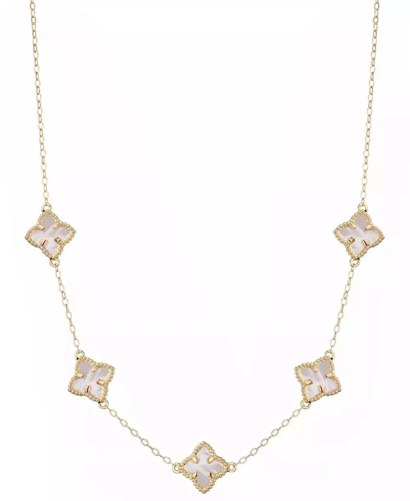 ADORNIA White Mother Of Pearl Floral Necklace 1