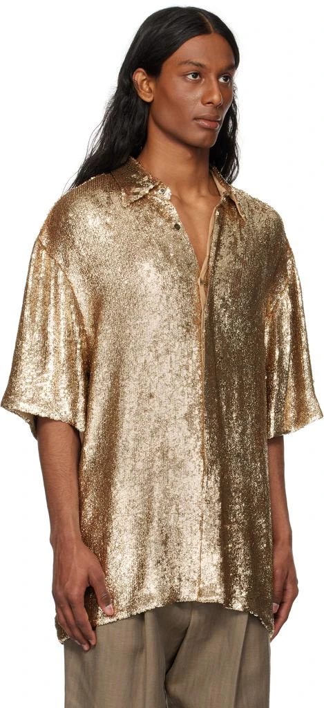 Dries Van Noten Gold Sequinned Shirt 2