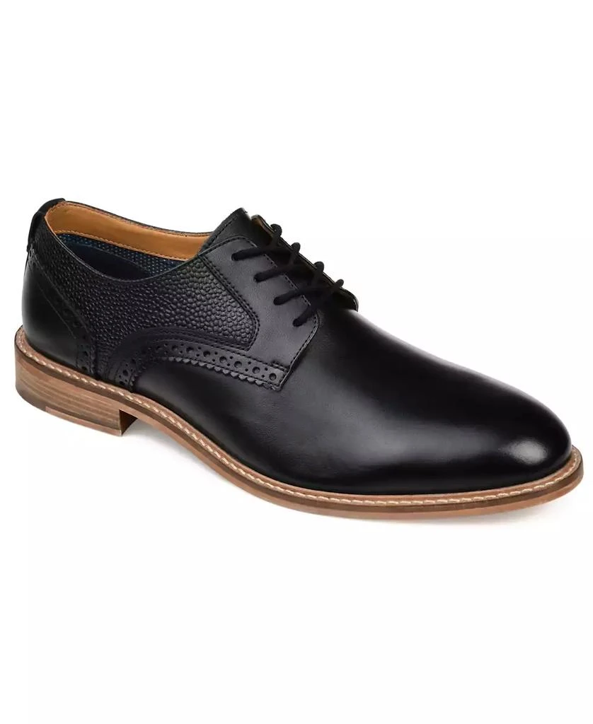 Thomas & Vine Men's Clayton Wide Width Plain Toe Brogue Derby Shoe 1