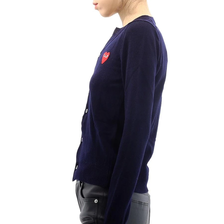 Comme des Garcons Play Ladies Navy Long Sleeve Logo Cardigan 2