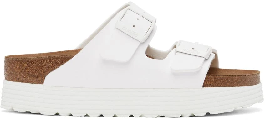 Birkenstock White Papillio Arizona Platform Sandals 1