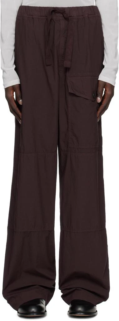 Dries Van Noten Burgundy Overdyed Cargo Pants 1
