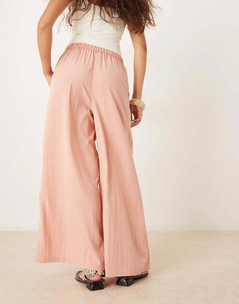Mango Mango light weight wide leg trousers in blush pink 3