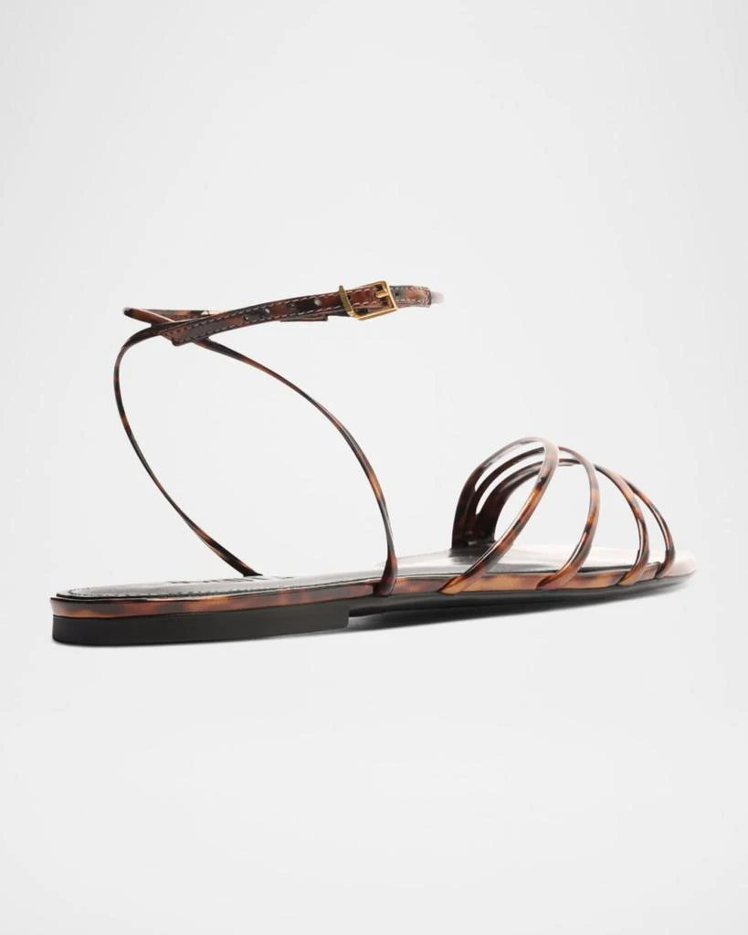 Schutz Inez Strappy Tortoise Flat Sandals 3