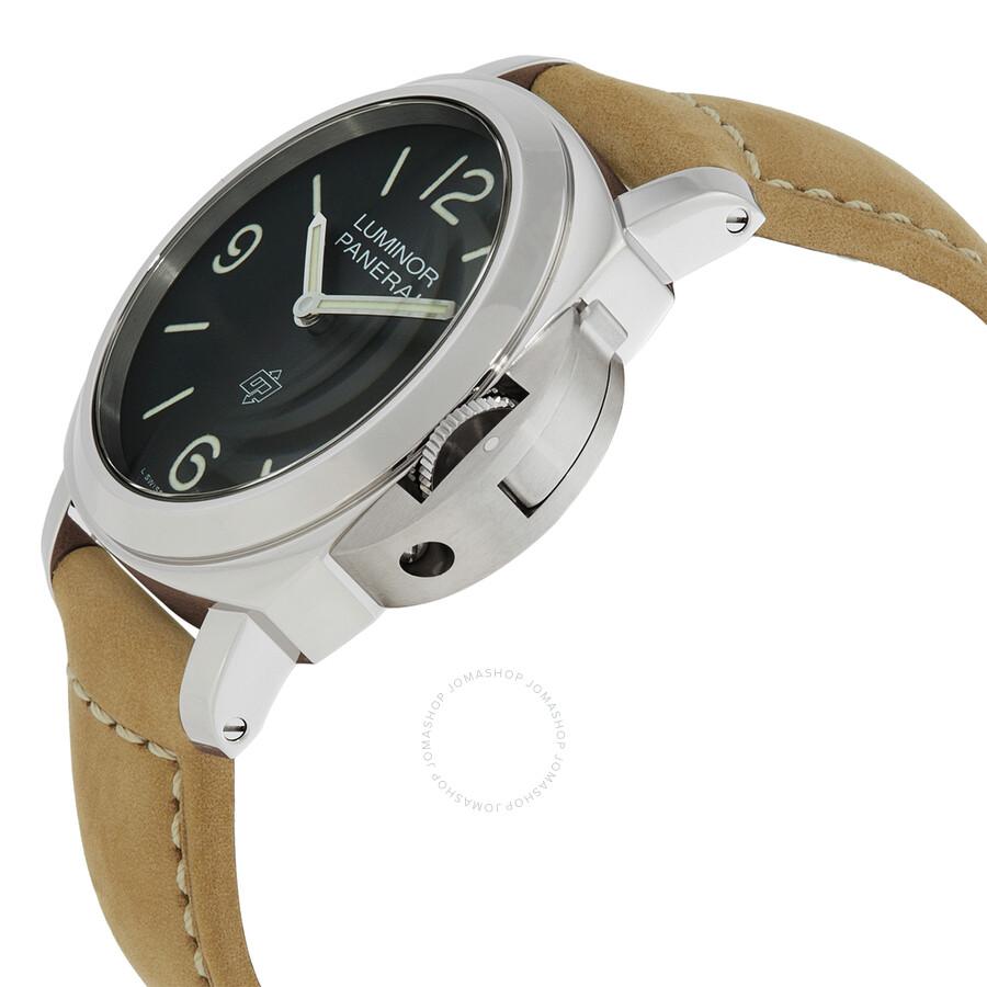 Panerai Luminor Logo Hand Wind Black Dial Men's Watch PAM01086