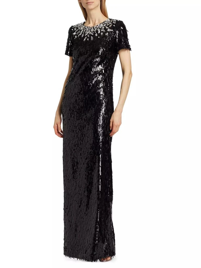 Pamella Roland Embellished Neckline Sequined Gown 3