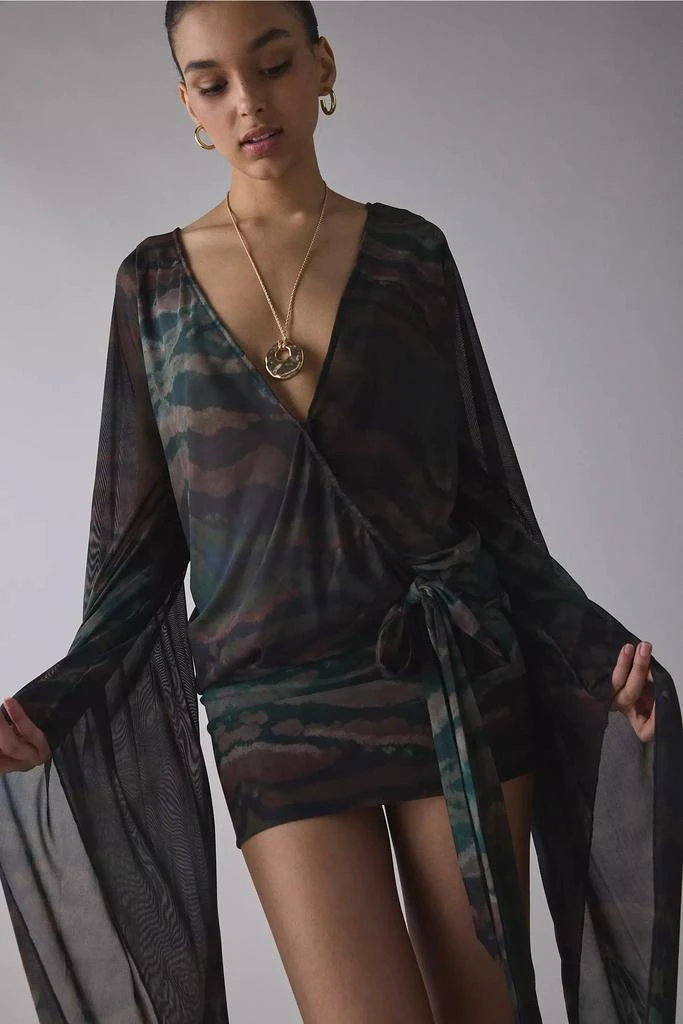 Jaded London Jaded London Draped XXL Sleeve Semi-Sheer Mini Dress - Dresses  & Skirts - Free Shipping - BeyondStyle